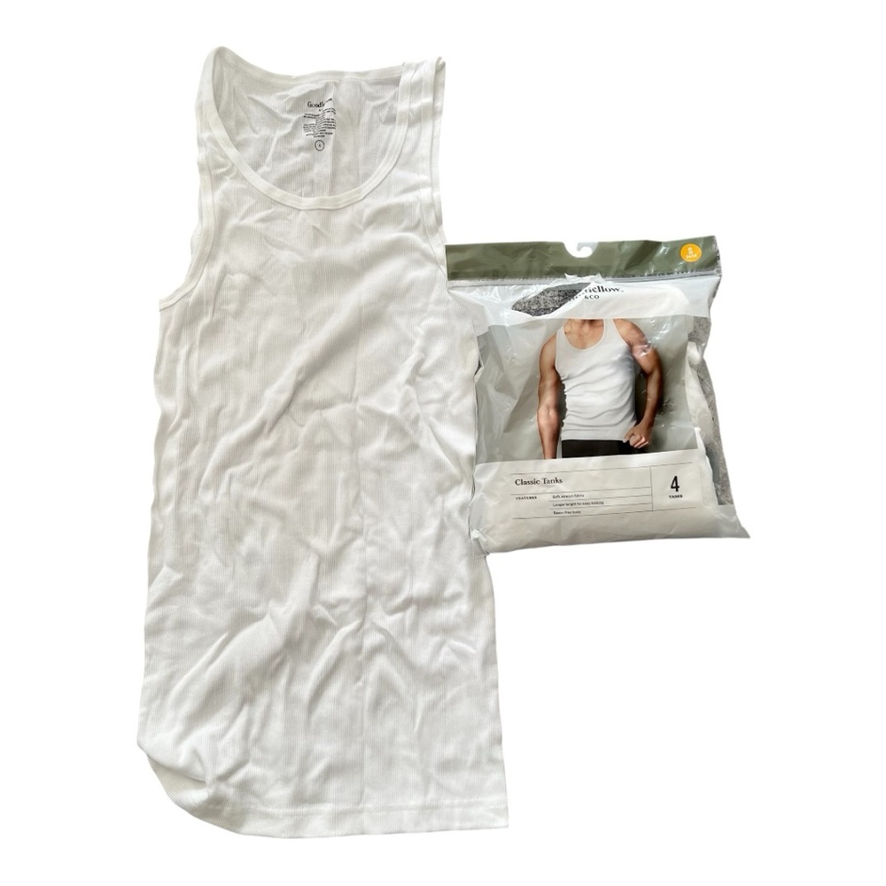 Goodfellow & Co White Men's Ribbed Tank Top - 4 Pack